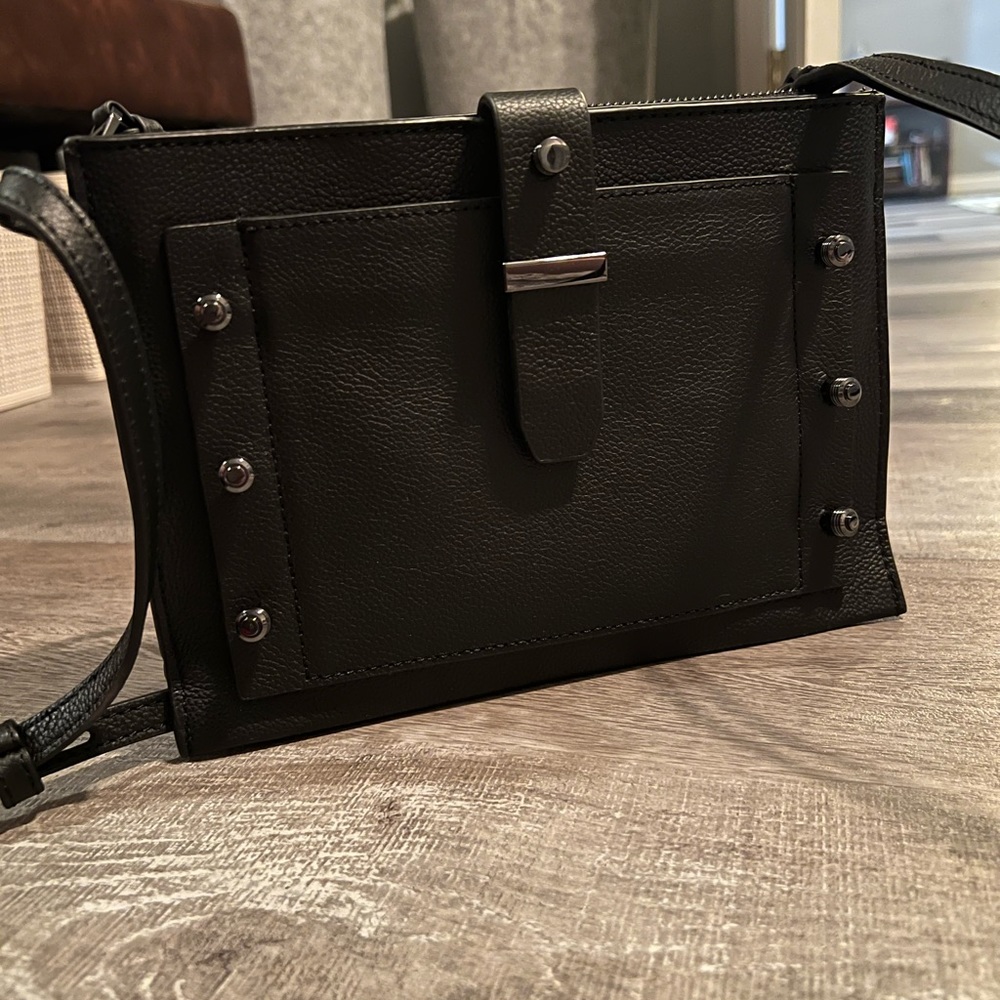 Botkier Black Leather Crossbody Organizer Bag Leather